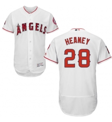 Men's Majestic Los Angeles Angels of Anaheim #28 Andrew Heaney White Home Flex Base Authentic Collection MLB Jersey
