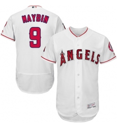 Men's Majestic Los Angeles Angels of Anaheim #9 Cameron Maybin White Flexbase Authentic Collection MLB Jersey