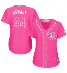 Women's Majestic Houston Astros #44 Roy Oswalt Authentic Pink Fashion Cool Base MLB Jersey