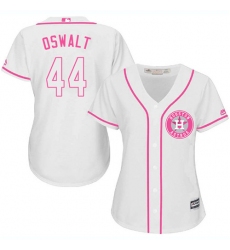 Women's Majestic Houston Astros #44 Roy Oswalt Authentic White Fashion Cool Base MLB Jersey