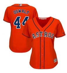 Women's Majestic Houston Astros #44 Roy Oswalt Replica Orange Alternate Cool Base MLB Jersey