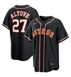 Men's Houston Astros #27 Jose Altuve 2026 Black Out Stitched Baseball Jersey