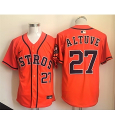 Men's Houston Astros #27 Jose Altuve Orange Limited Stitched Jersey