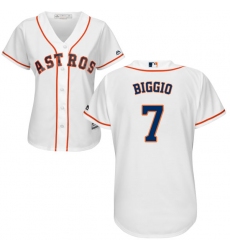 Women's Majestic Houston Astros #7 Craig Biggio Authentic White Home Cool Base MLB Jersey