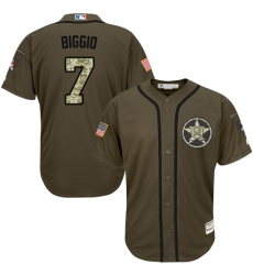 Youth Majestic Houston Astros #7 Craig Biggio Authentic Green Salute to Service MLB Jersey
