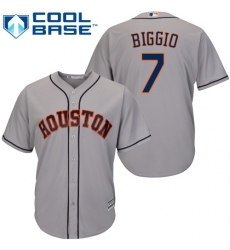 Youth Majestic Houston Astros #7 Craig Biggio Authentic Grey Road Cool Base MLB Jersey
