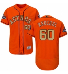 Men's Majestic Houston Astros #60 Dallas Keuchel Orange Alternate 2018 Gold Program Flex Base Authentic Collection MLB Jersey