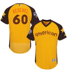 Men's Majestic Houston Astros #60 Dallas Keuchel Yellow 2016 All-Star American League BP Authentic Collection Flex Base MLB Jersey