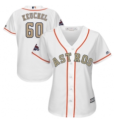 Women's Majestic Houston Astros #60 Dallas Keuchel Authentic White 2018 Gold Program Cool Base MLB Jersey