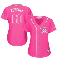 Women's Majestic Houston Astros #60 Dallas Keuchel Replica Pink Fashion Cool Base MLB Jersey