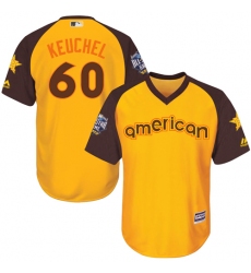 Youth Majestic Houston Astros #60 Dallas Keuchel Authentic Yellow 2016 All-Star American League BP Cool Base MLB Jersey