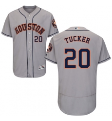 Men's Majestic Houston Astros #20 Preston Tucker Grey Road Flex Base Authentic Collection MLB Jersey