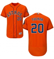 Men's Majestic Houston Astros #20 Preston Tucker Orange Alternate Flex Base Authentic Collection MLB Jersey