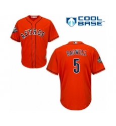 Youth Houston Astros #5 Jeff Bagwell Authentic Orange Alternate Cool Base 2019 World Series Bound Baseball Jersey