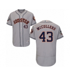 Men's Houston Astros #43 Lance McCullers Grey Road Flex Base Authentic Collection 2019 World Series Bound Baseball Jersey