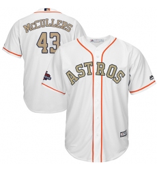 Youth Majestic Houston Astros #43 Lance McCullers Authentic White 2018 Gold Program Cool Base MLB Jersey