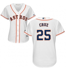 Women's Majestic Houston Astros #25 Jose Cruz Authentic White Home Cool Base MLB Jersey