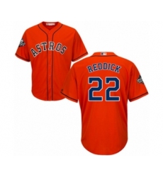 Youth Houston Astros #22 Josh Reddick Authentic Orange Alternate Cool Base 2019 World Series Bound Baseball Jersey