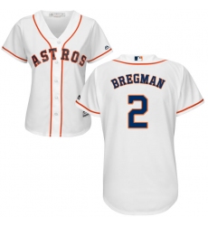 Women's Majestic Houston Astros #2 Alex Bregman Authentic White Home Cool Base MLB Jersey