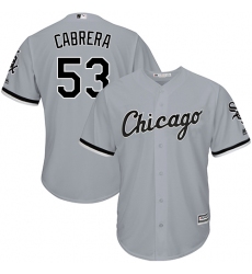 Men's Majestic Chicago White Sox #53 Melky Cabrera Replica Grey Road Cool Base MLB Jersey