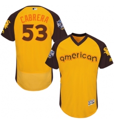 Men's Majestic Chicago White Sox #53 Melky Cabrera Yellow 2016 All-Star American League BP Authentic Collection Flex Base MLB Jersey
