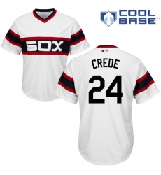Men's Majestic Chicago White Sox #24 Joe Crede Replica White 2013 Alternate Home Cool Base MLB Jersey