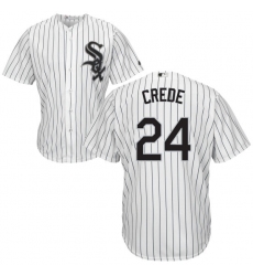 Men's Majestic Chicago White Sox #24 Joe Crede White Home Flex Base Authentic Collection MLB Jersey