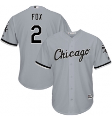 Men's Majestic Chicago White Sox #2 Nellie Fox Replica Grey Road Cool Base MLB Jersey