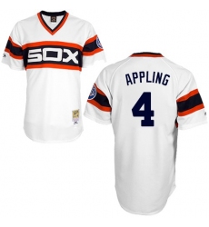 Men's Mitchell and Ness 1983 Chicago White Sox #4 Luke Appling Replica White Throwback MLB Jersey
