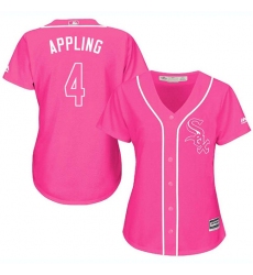 Women's Majestic Chicago White Sox #4 Luke Appling Authentic Pink Fashion Cool Base MLB Jersey