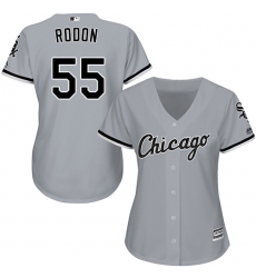 Women's Majestic Chicago White Sox #55 Carlos Rodon Authentic Grey Road Cool Base MLB Jersey