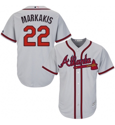 Youth Majestic Atlanta Braves #22 Nick Markakis Authentic Grey Road Cool Base MLB Jersey