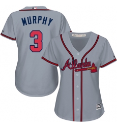 Women's Majestic Atlanta Braves #3 Dale Murphy Authentic Grey Road Cool Base MLB Jersey