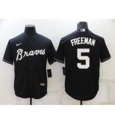 Men's Atlanta Braves #5 Freddie Freeman Nike Black Replica Alternate Jersey