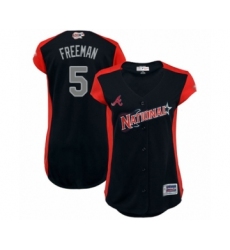 Women's Atlanta Braves #5 Freddie Freeman Authentic Navy Blue National League 2019 Baseball All-Star Jersey