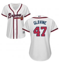 Women's Majestic Atlanta Braves #47 Tom Glavine Authentic White Home Cool Base MLB Jersey