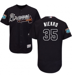 Men's Majestic Atlanta Braves #35 Phil Niekro Navy Blue Alternate Flex Base Authentic Collection MLB Jersey