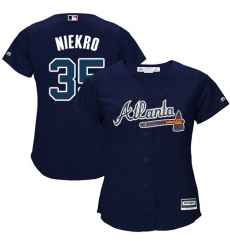 Women's Majestic Atlanta Braves #35 Phil Niekro Authentic Blue Alternate Road Cool Base MLB Jersey