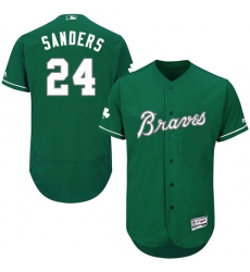 Men's Majestic Atlanta Braves #24 Deion Sanders Green Celtic Flexbase Authentic Collection MLB Jersey