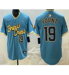 Men's Milwaukee Brewers #19 Robin Yount Powder Blue Limited Jersey