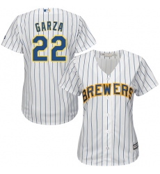 Women's Majestic Milwaukee Brewers #22 Matt Garza Authentic White Alternate Cool Base MLB Jersey