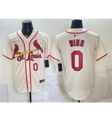 Men's St. Louis Cardinals #0 Masyn Winn Cream Limited Stitched Baseball Jersey