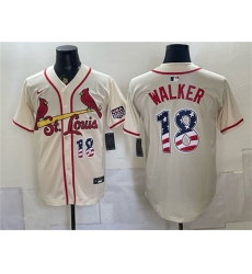 Men's St. Louis Cardinals #18 Jordan Walker Cream USA 250 Fourth of July Stitched Baseball Jersey