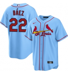 Men's St. Louis Cardinals #22 Joshua Báez Blue Cool Base Stitched Baseball Jersey