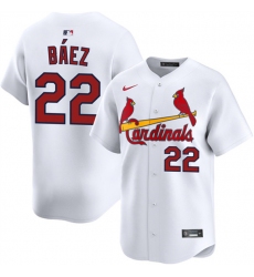 Men's St. Louis Cardinals #22 Joshua Báez White Home Limited Stitched Baseball Jersey