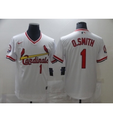 Men's Nike St. Louis Cardinals #1 Ozzie Smith White Jersey