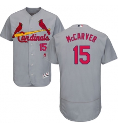 Men's Majestic St. Louis Cardinals #15 Tim McCarver Grey Road Flex Base Authentic Collection MLB Jersey