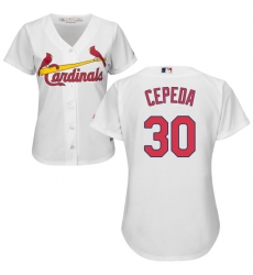 Women's Majestic St. Louis Cardinals #30 Orlando Cepeda Authentic White Home Cool Base MLB Jersey