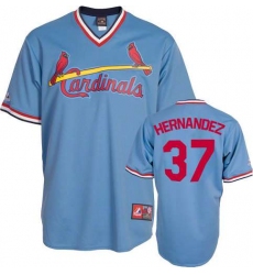 Men's Majestic St. Louis Cardinals #37 Keith Hernandez Replica Blue Cooperstown Throwback MLB Jersey