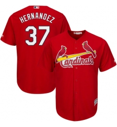 Youth Majestic St. Louis Cardinals #37 Keith Hernandez Replica Red Alternate Cool Base MLB Jersey
